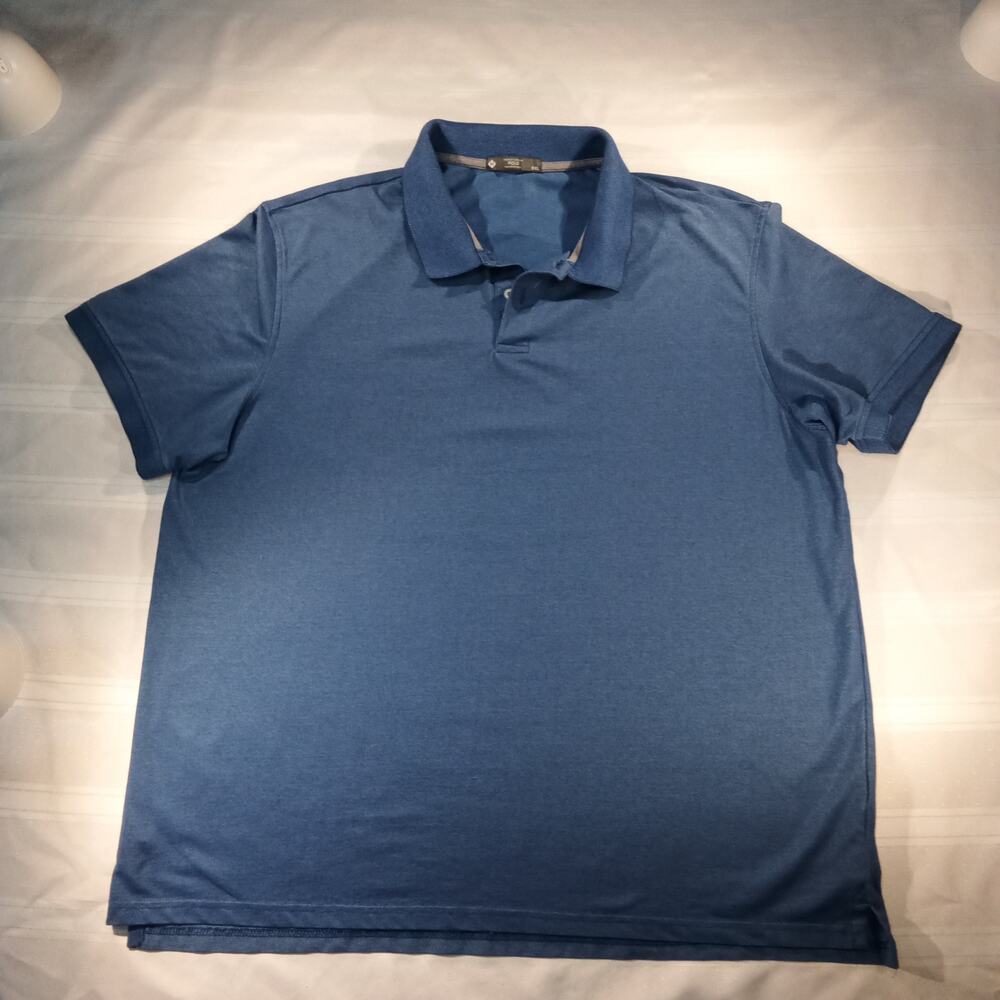 Member's Mark Mens XXL Blue Stretch Cotton Pique Short Sleeve Polo Shirt